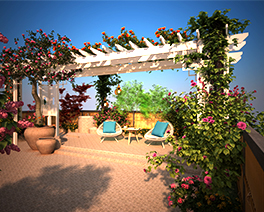 塑木廊架丨戶外花架