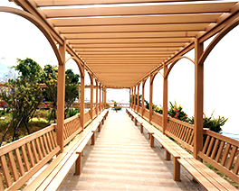 塑木廊架丨戶外花架